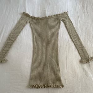 In The Style x Sarah Ashcroft Nude Ribbed Dress